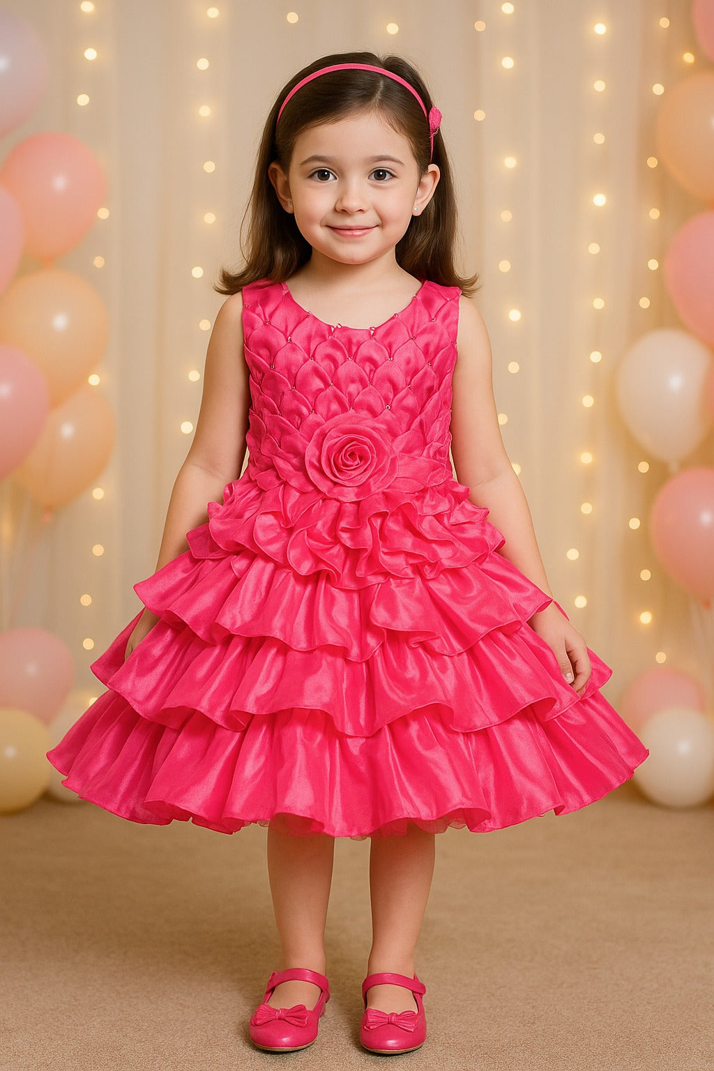 Wish Karo Kids Birthday Dress Frock (fe2921pnk)