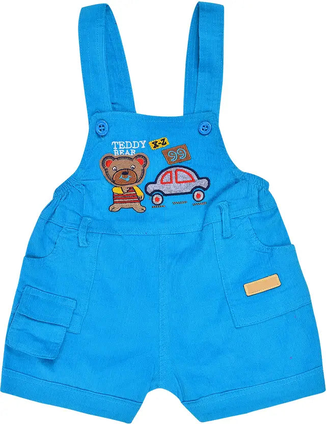 Boys Cotton Cartoon Tshirt and Dungaree Set