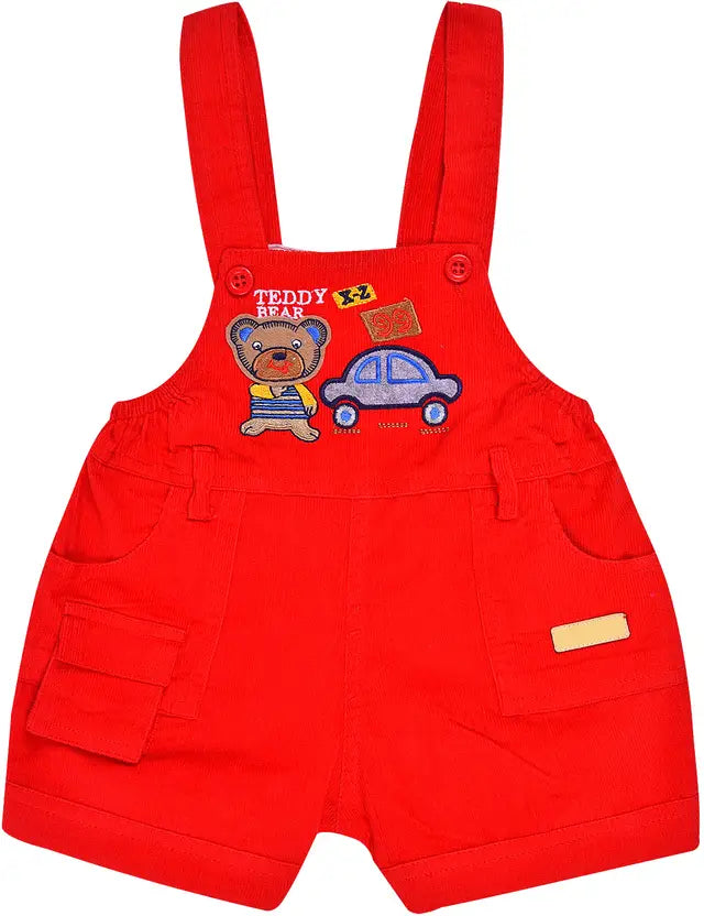 Boys Cotton Cartoon Tshirt and Dungaree Set