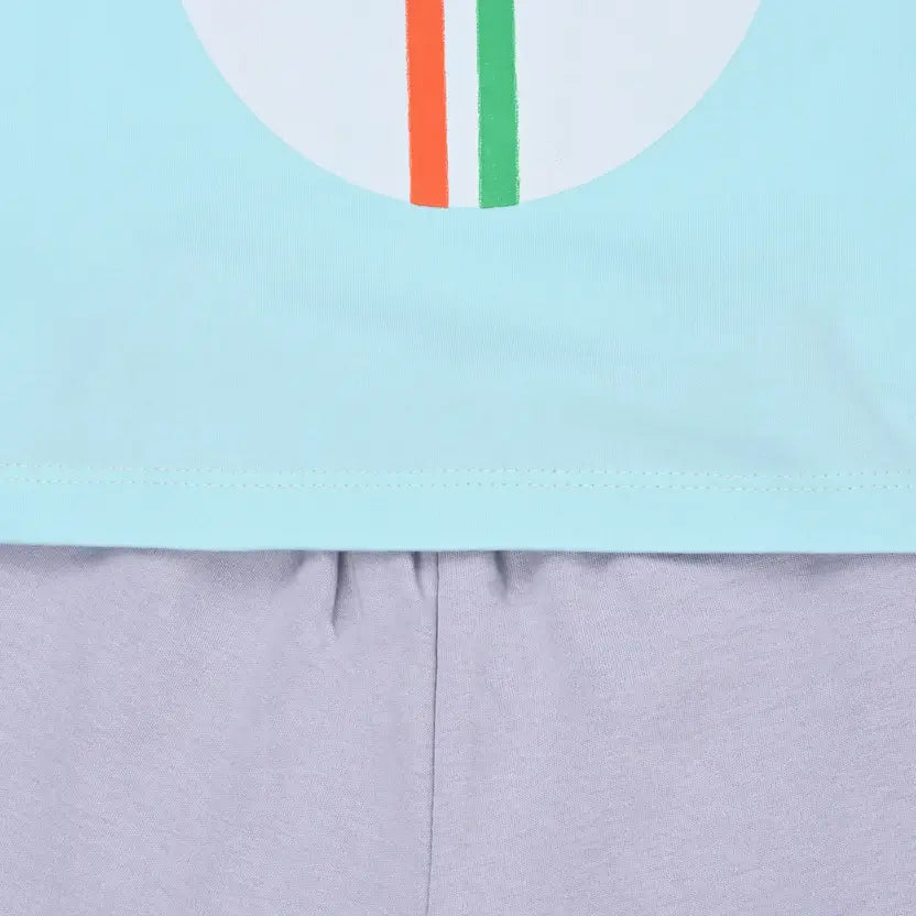 Unisex Knee Length Printed T-Shirt and Shorts