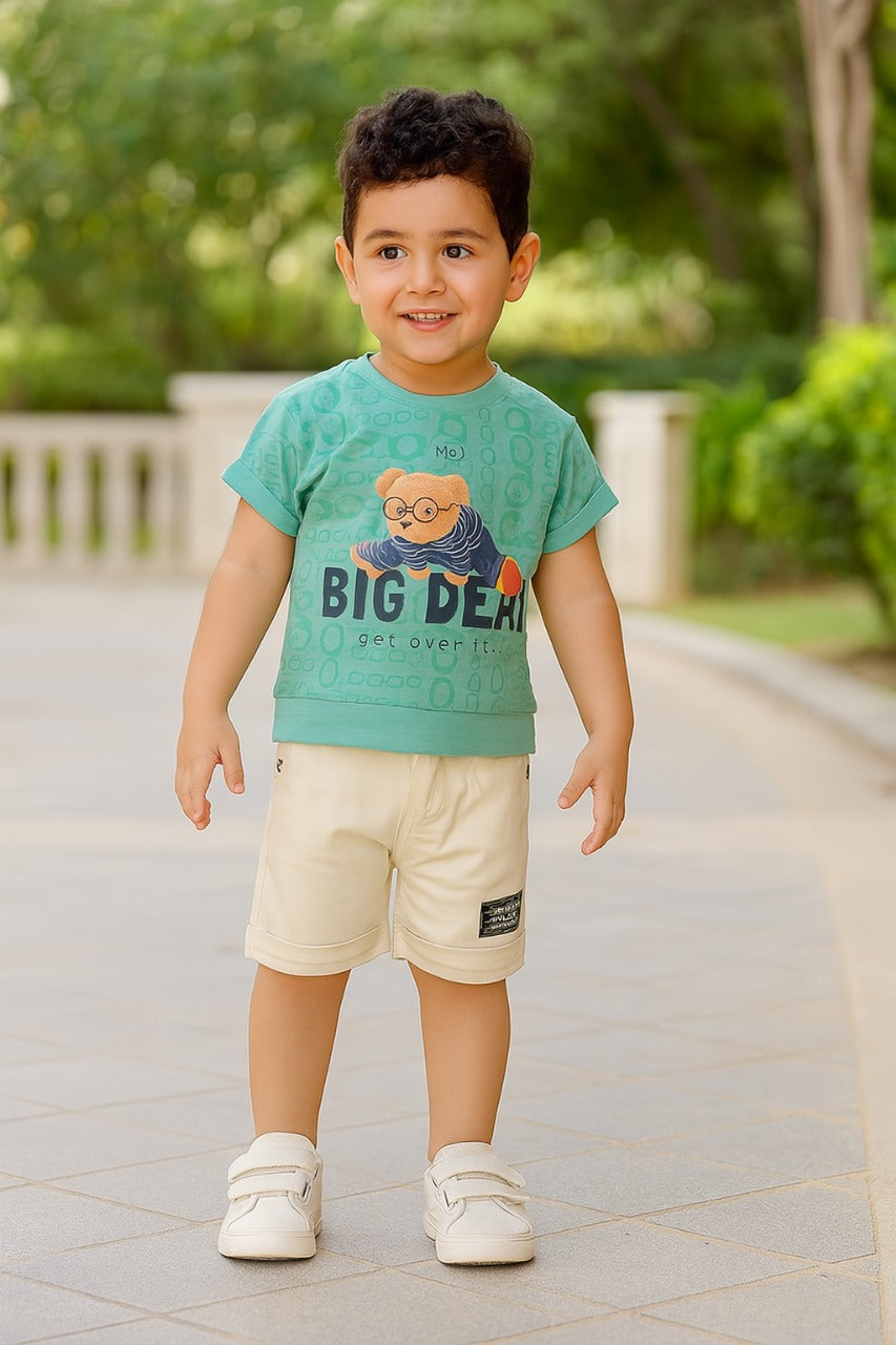 Boys Teddy Printed T-Shirt and Shorts