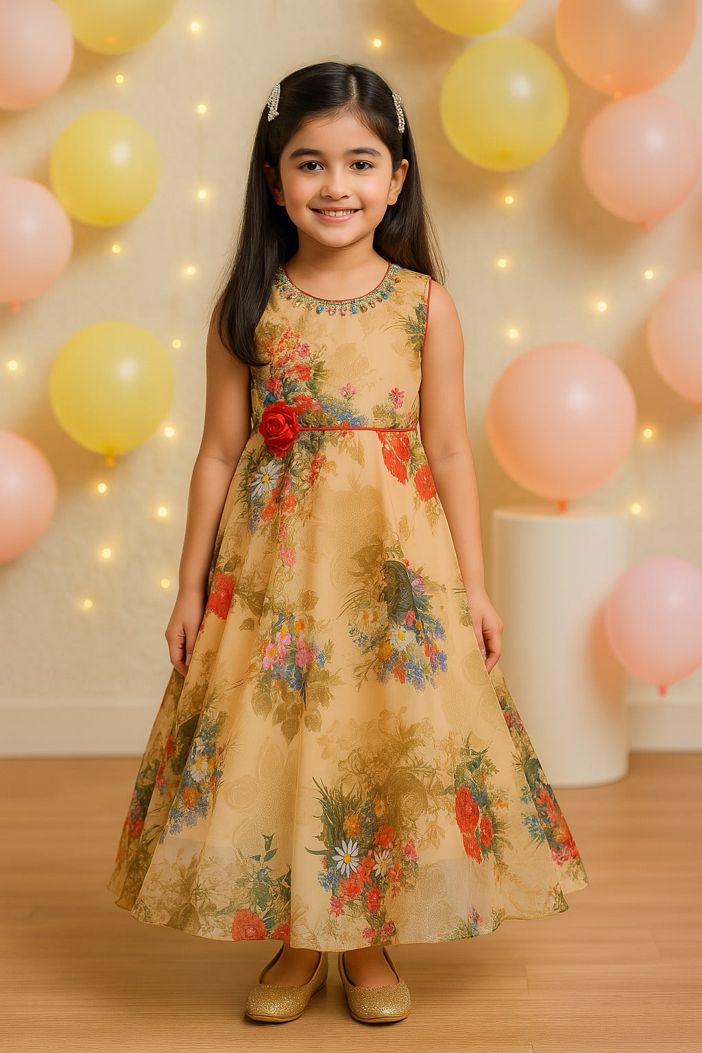 Wish Karo Girls Long Gown Dress-(LF194y)