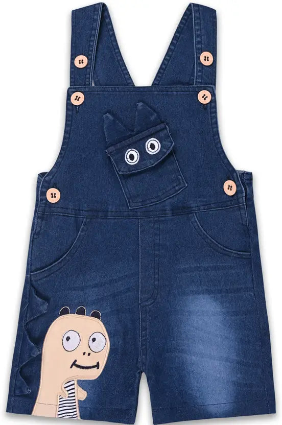 Boys Cartoon Cotton Tshirt and Denim Dungaree Set