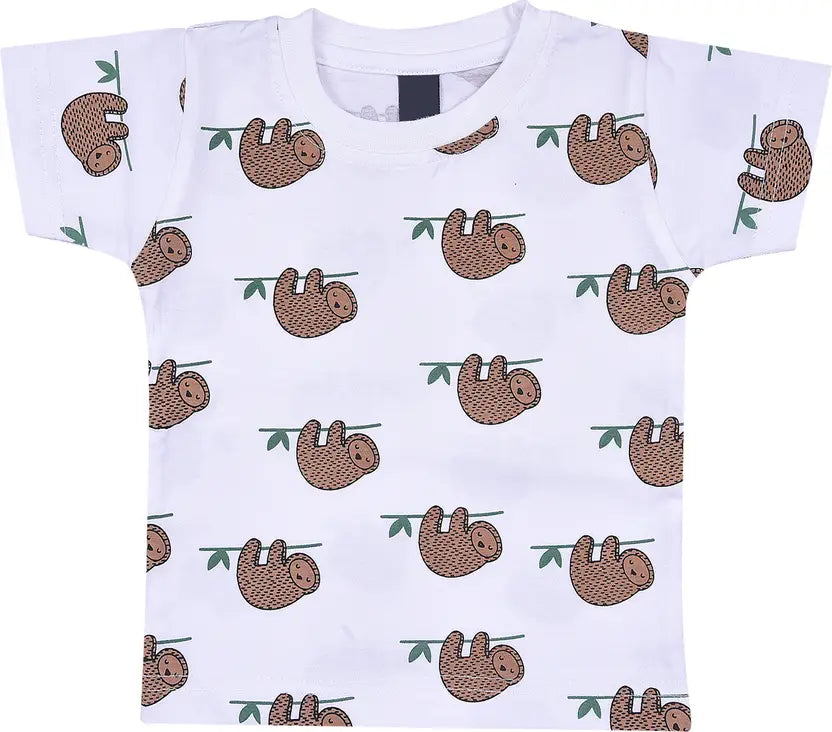 Boys Cotton Cartoon Tshirt and Dungaree Set
