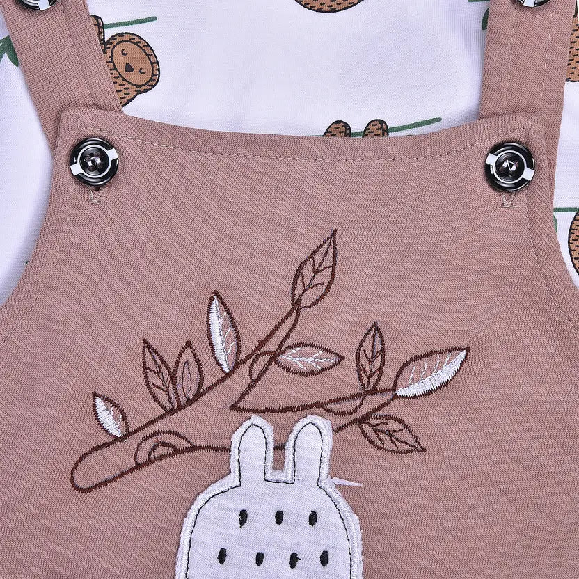 Boys Cotton Cartoon Tshirt and Dungaree Set