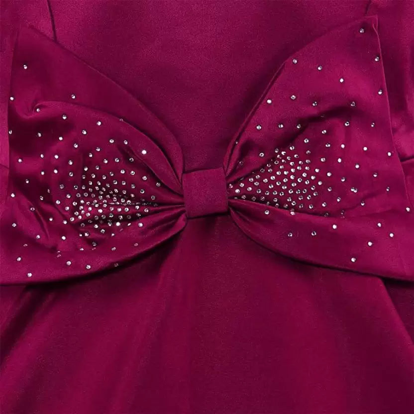 Maroon Christmas Party & Winter Baby Girls Dress with Shrug | Girls Party Frock