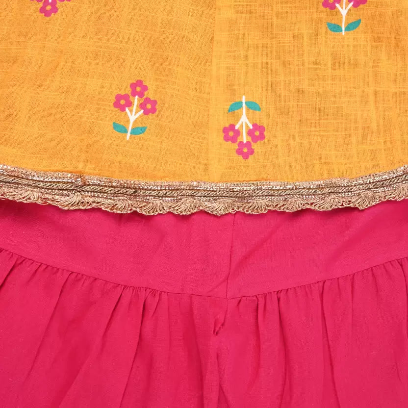Girls Embroidered Sharara Set