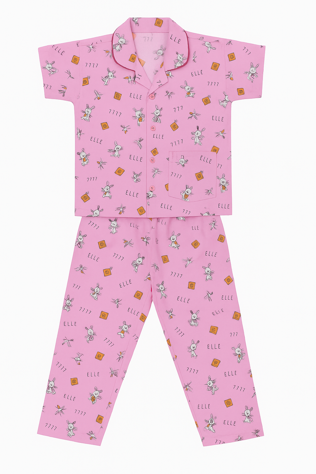 Unisex Printed Top and Bottom Pyjamas Night Dress