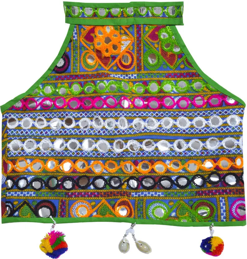 Girls Ethnic Wear Embroidered Cotton Ghagra Choli Dupatta Set