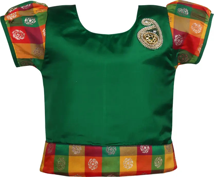 Girls Silk Blend Zari Woven Pattu Pavadai Set