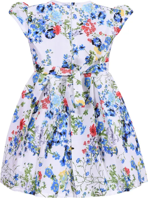 Girls Floral Printed Cotton Summer Casual Dress