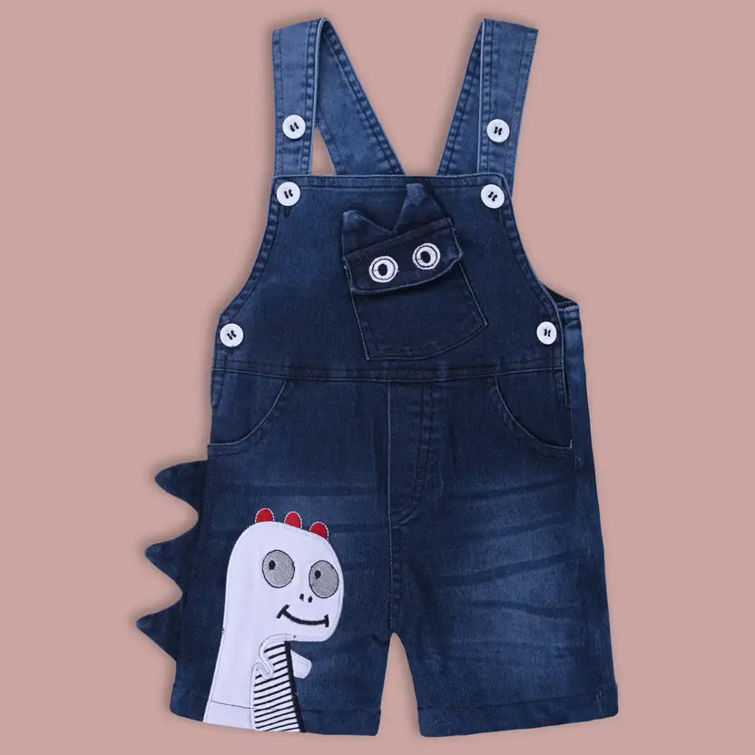 Boys Cartoon Cotton Tshirt and Denim Dungaree Set