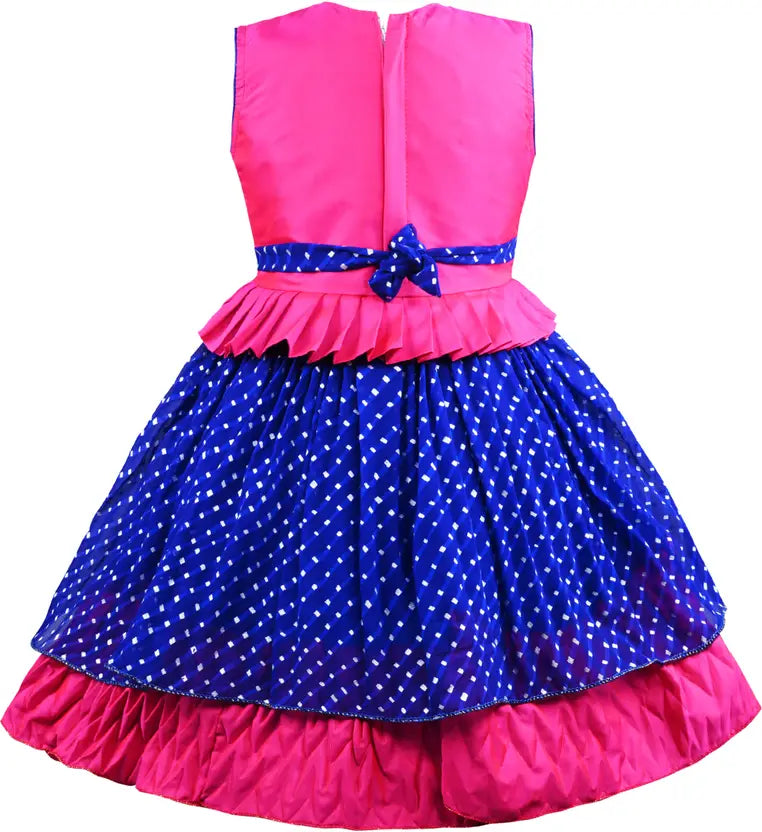 Girls Layered Bead Embellished Ethnic Dress