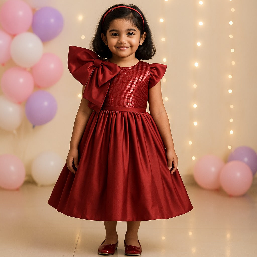 Girls Embellished A-Line Frock Dress