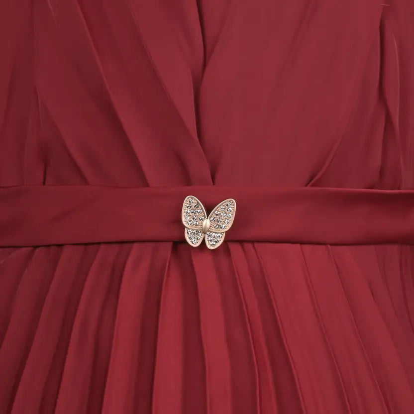 Girls Flared Sleeve Full Length Casual Dress