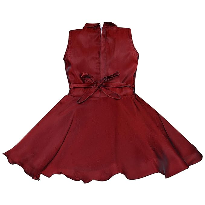 Girls High Neck Sleeveless Satin dress