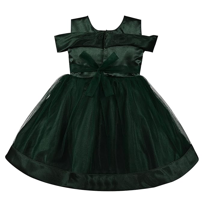 Girls Cold shoulder layered Fit and flare dress