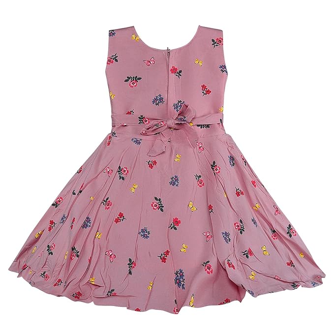Peach Cotton Frock for Baby Girls