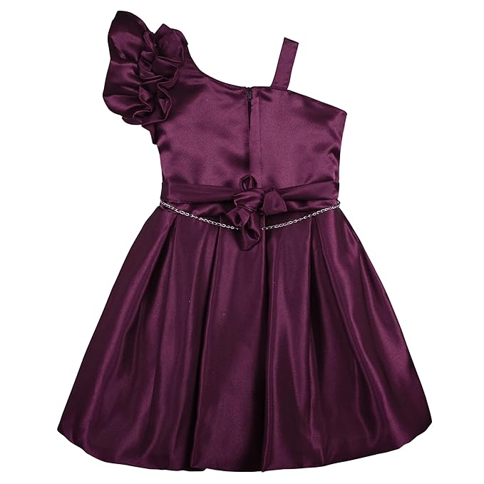 One-Shoulder Balloon Sleeve Party Dress for Girls