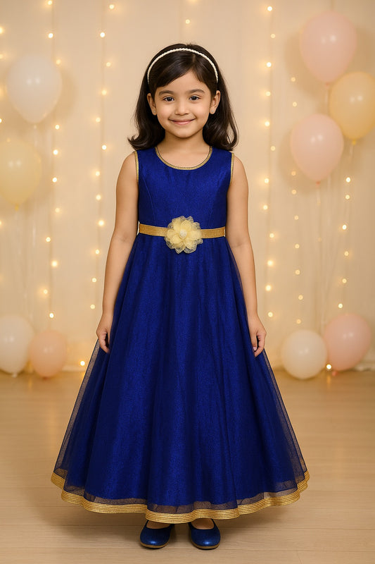 Girls Long Frock LF121blu