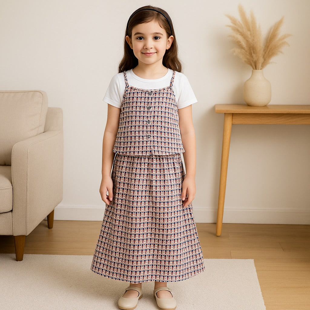 Girls Printed Short Sleeve T-Shirt and Dress