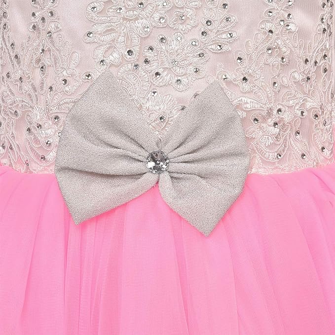 Girls Halter Neck Embellished Fit and Flare Dress
