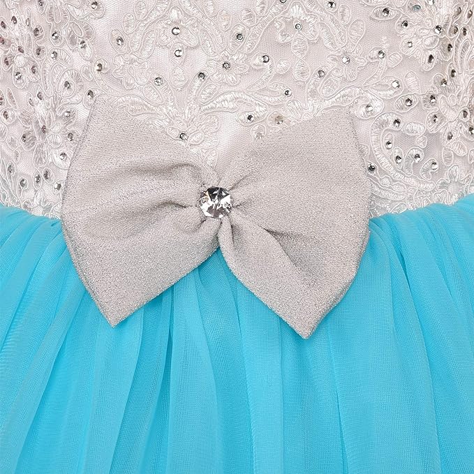 Girls Halter Neck Embellished Fit and Flare Dress
