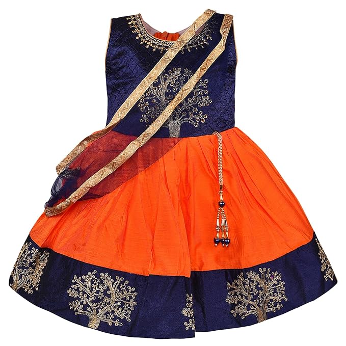 Girls Embroidered Ethnic Half saree dress