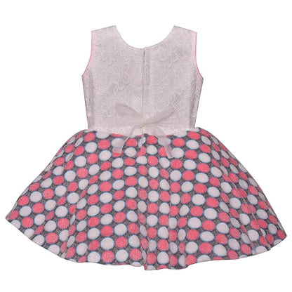 Girls Polka Dots Printed Fit and Flare Dress