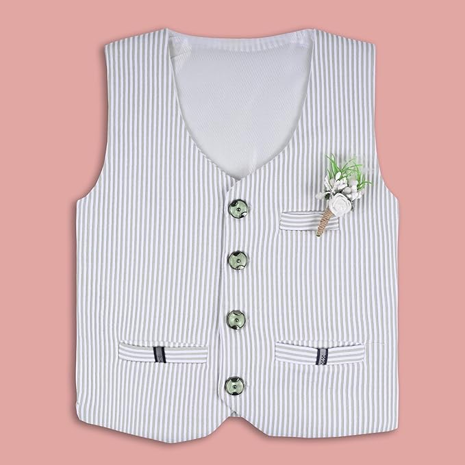 Wish Karo Shirt With Waistcoat And Pant For Boys (bsp007grn)