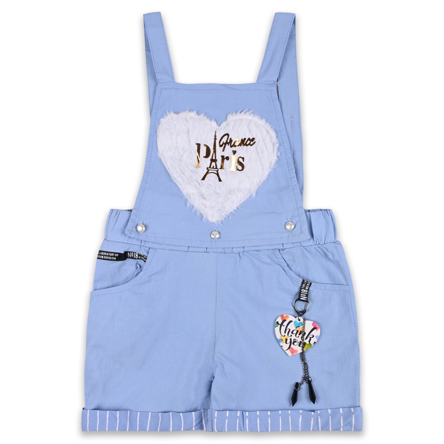 Girls Patch Work Dungaree Dress