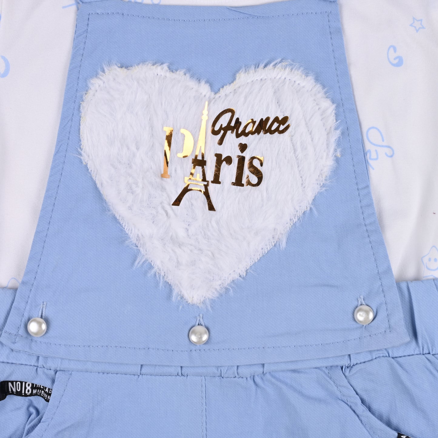 Girls Patch Work Dungaree Dress