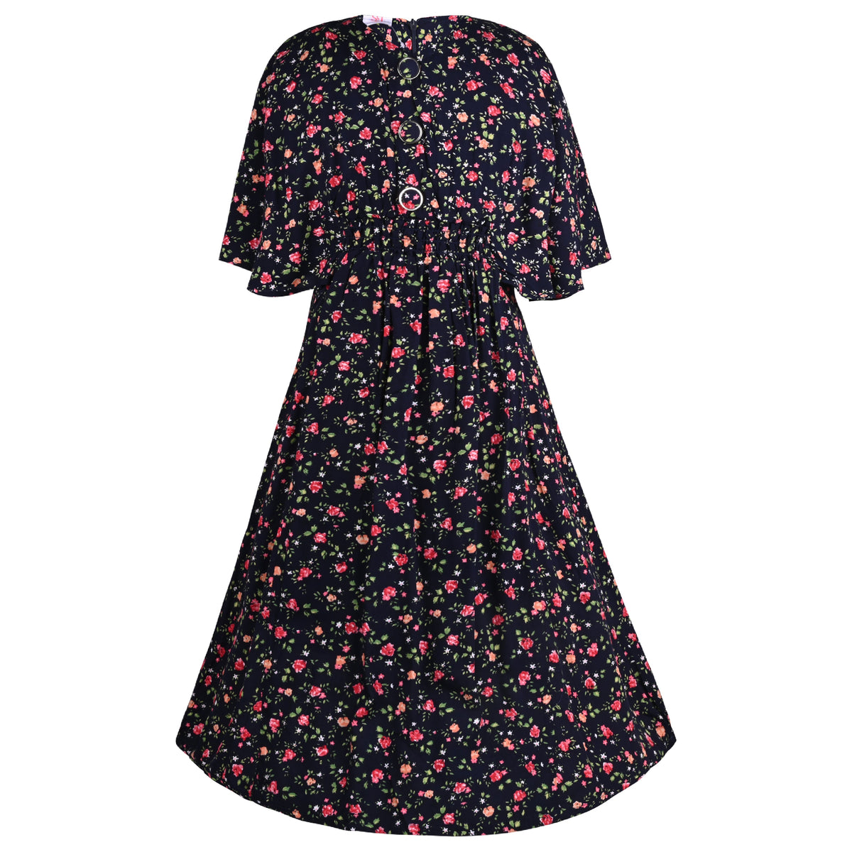 Girls Floral Printed Fit and Flare Dress