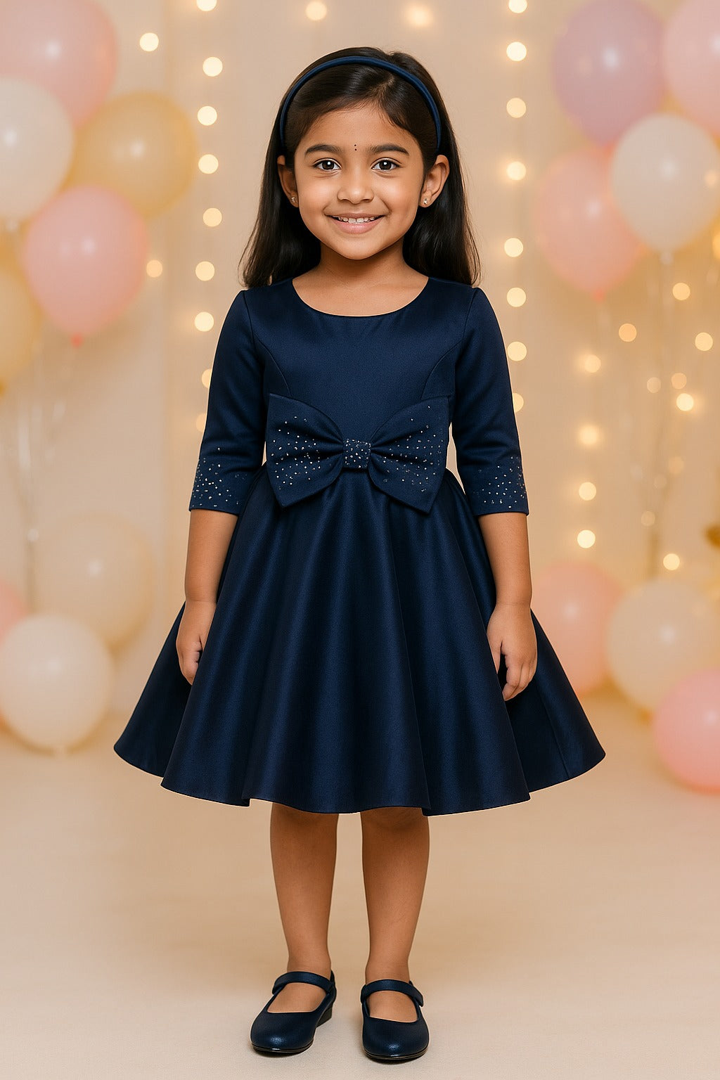 Elegant Blue Winter Festive & Wedding Baby Girls Dress Online| Baby Girls Party Dress