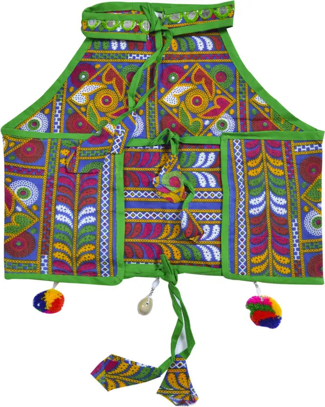 Girls Ethnic Wear Embroidered Cotton Ghagra Choli Dupatta Set