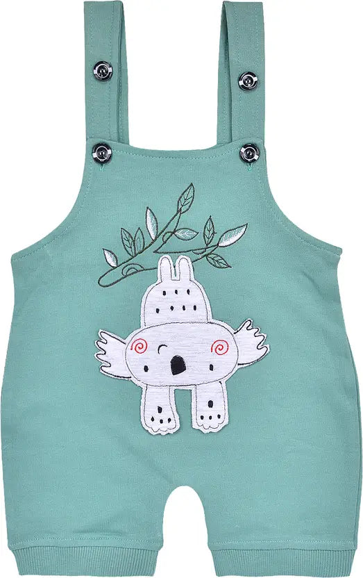 Boys Cotton Cartoon Tshirt and Dungaree Set