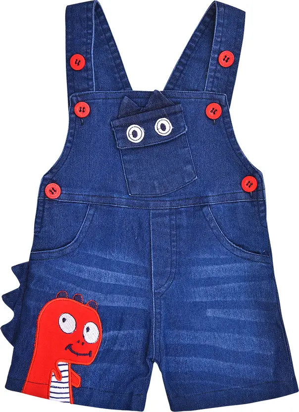 Boys Cartoon Cotton Tshirt and Denim Dungaree Set
