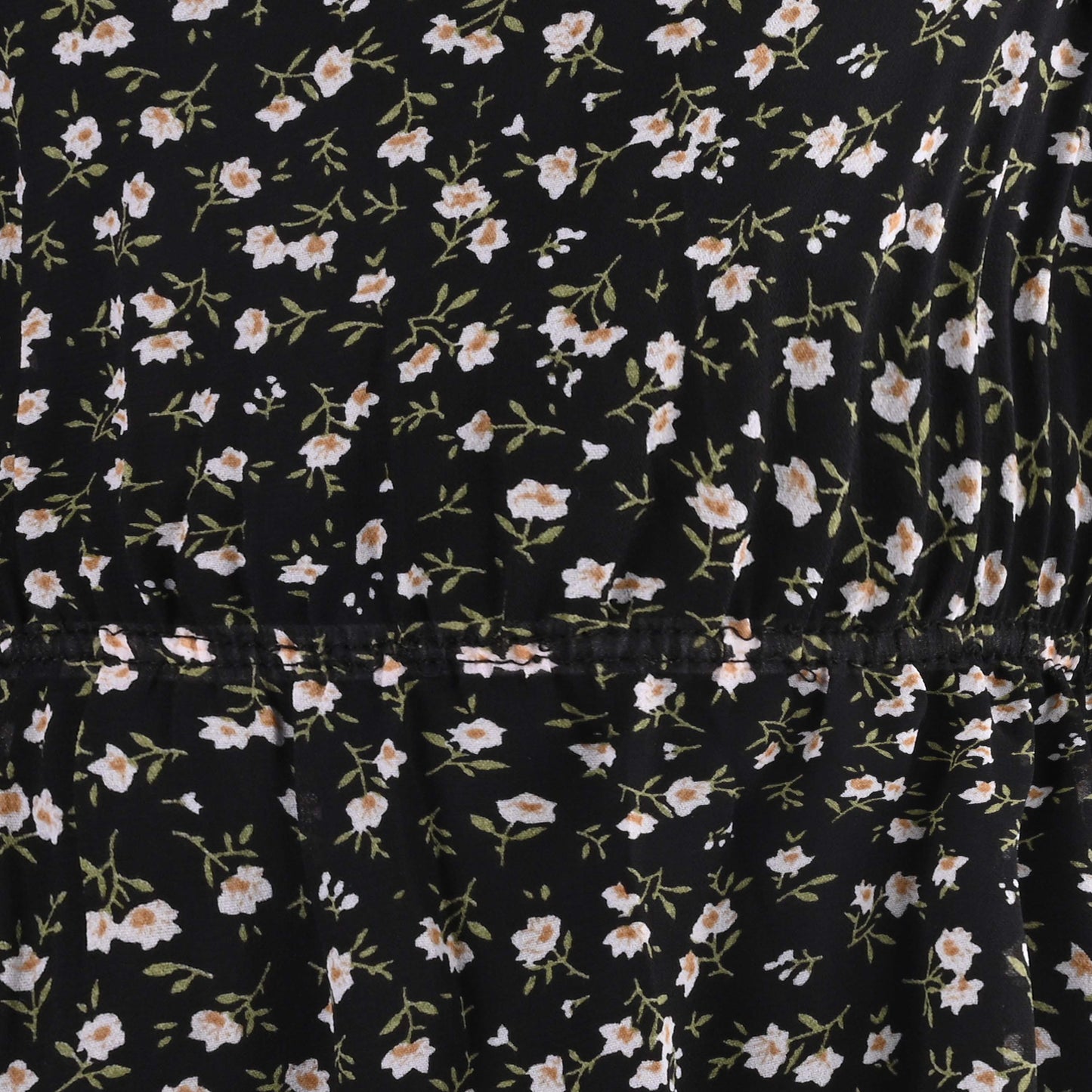 Girls Floral Print Kaftan Style Casual Dress with Lace Detailing