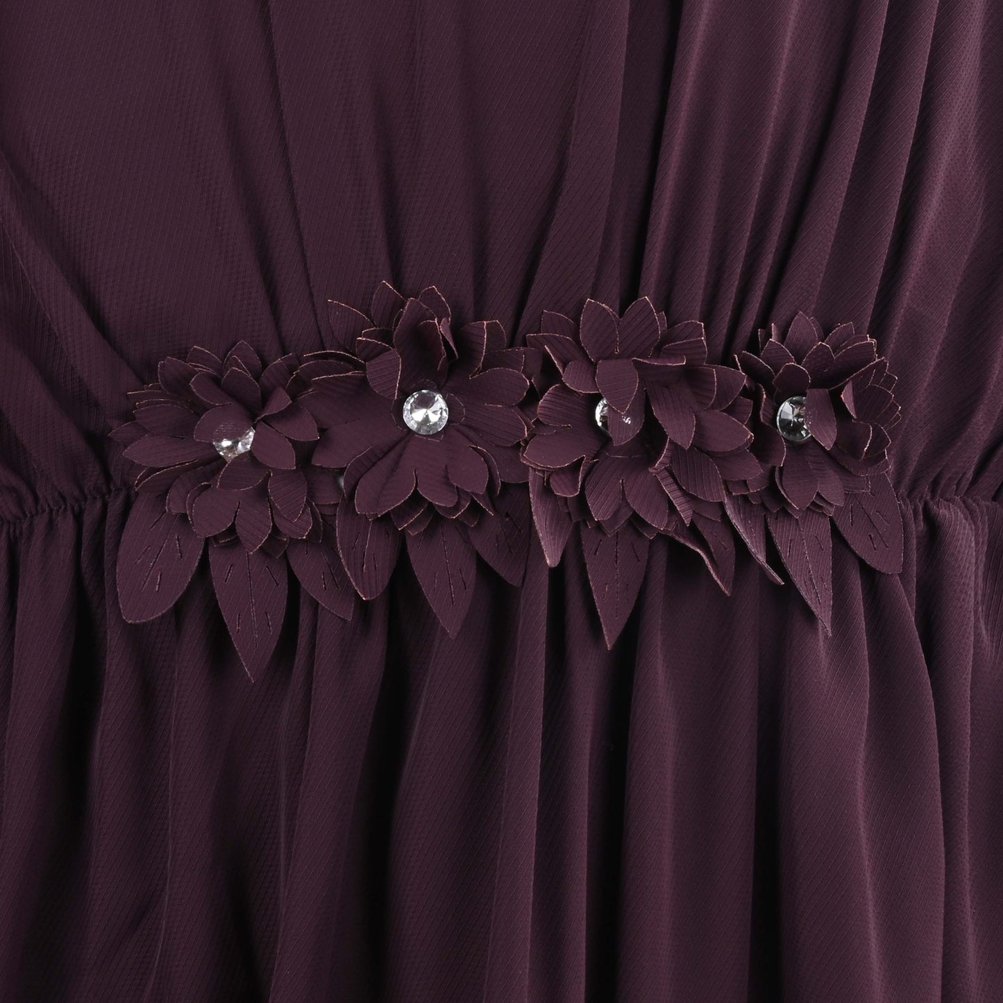 Girls Kaftan Style Casual Dress with Lace Embellishment fe3474