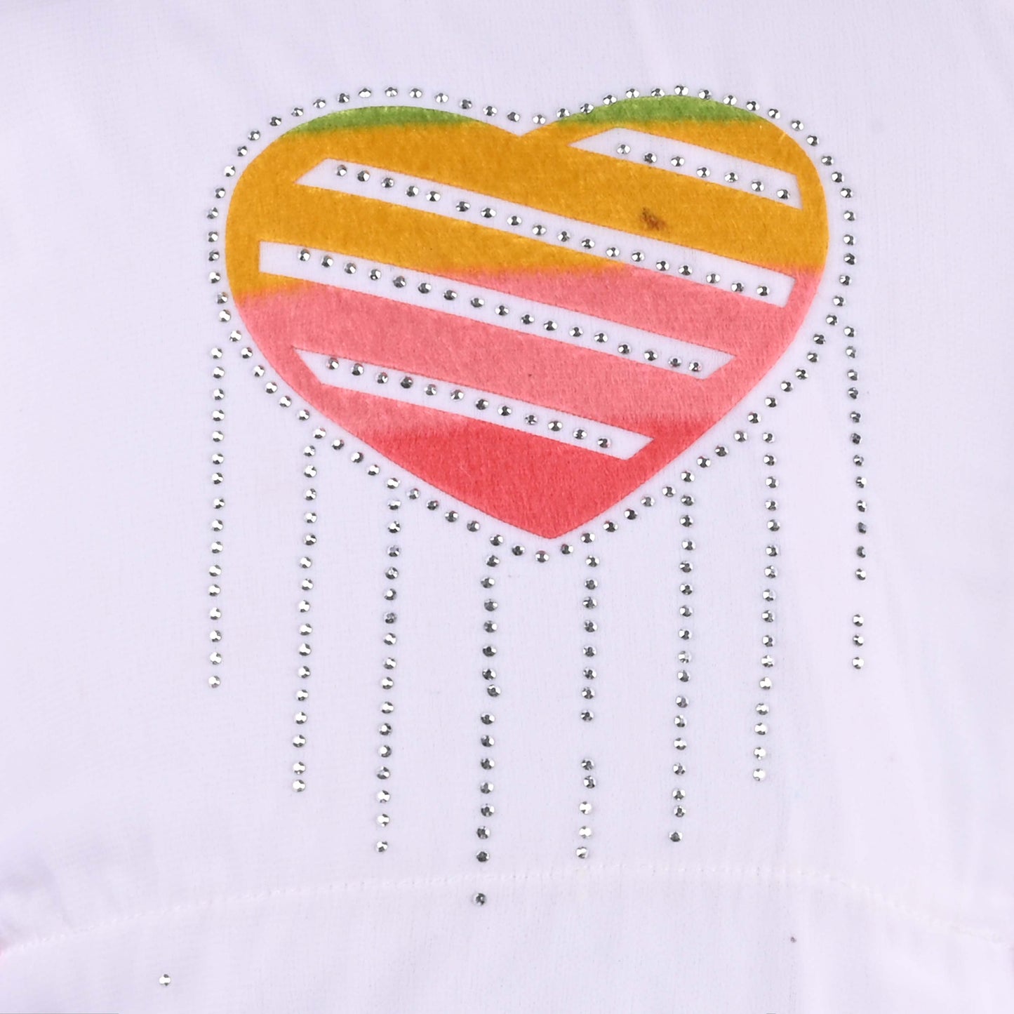 Girls Floral Print with Embellished Heart Print Casual Dress