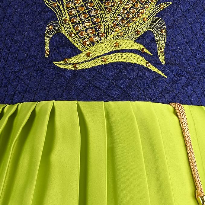 Girls Embroidered Ethnic Flared Dress