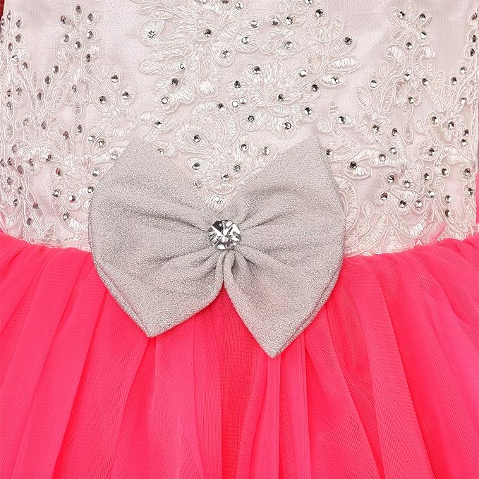 Girls Halter Neck Embellished Fit and Flare Dress