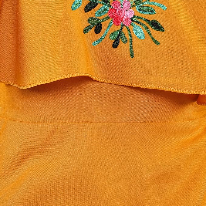 Girls Rayon Embroidered Casual Dress