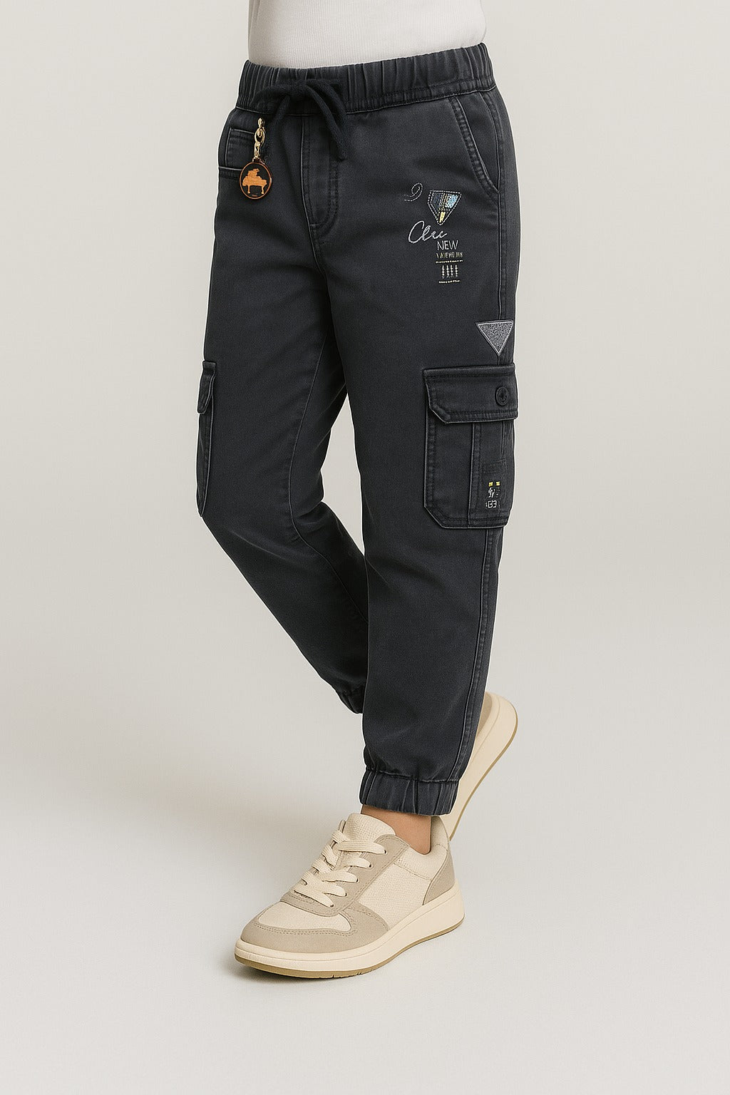 Boys Denim Printed Jogger Fit Jeans