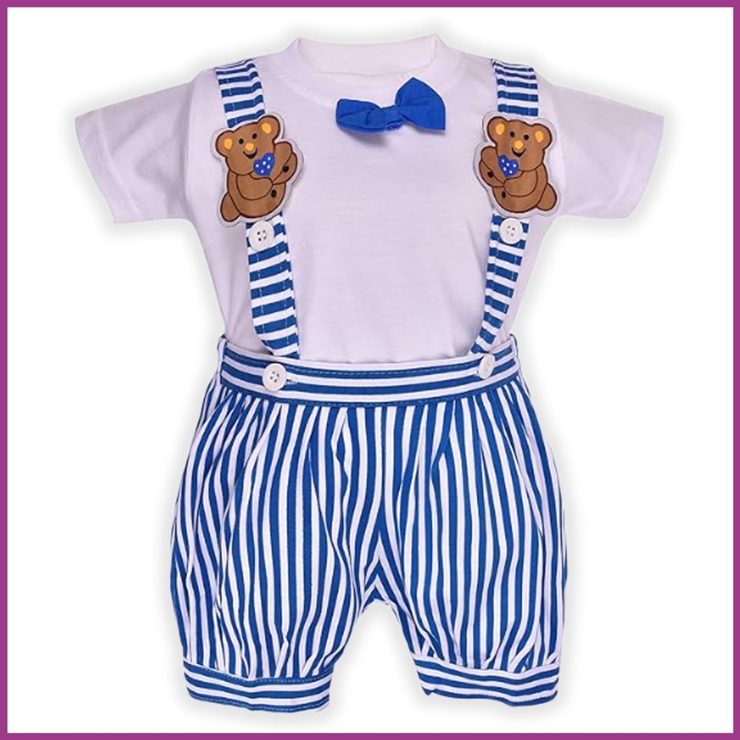 Wishkaro Dungaree For Boys & Girls Casual Striped Polycotton