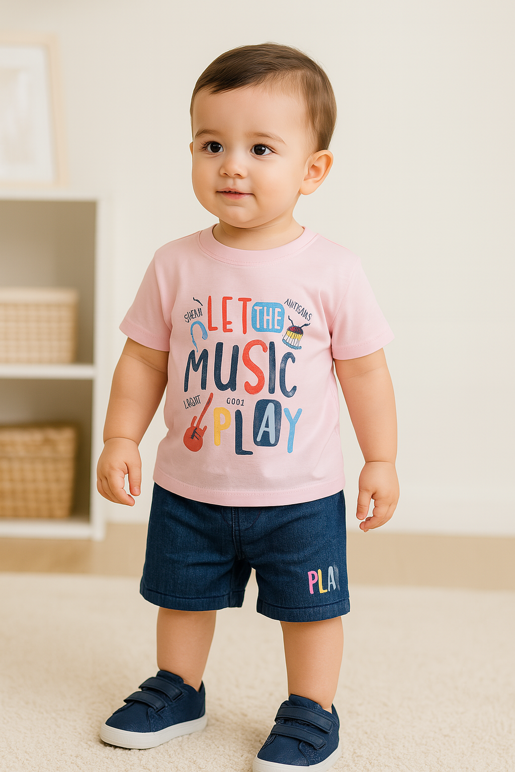 Boys Typography Printed Cotton Clothing Set