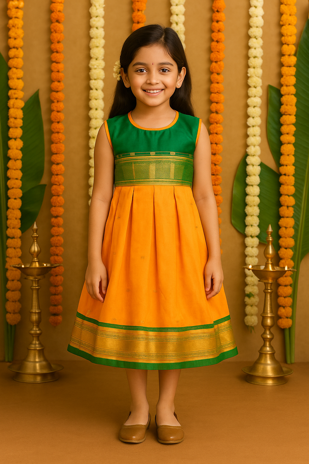 Girls Traditional Border Ethnic Dress