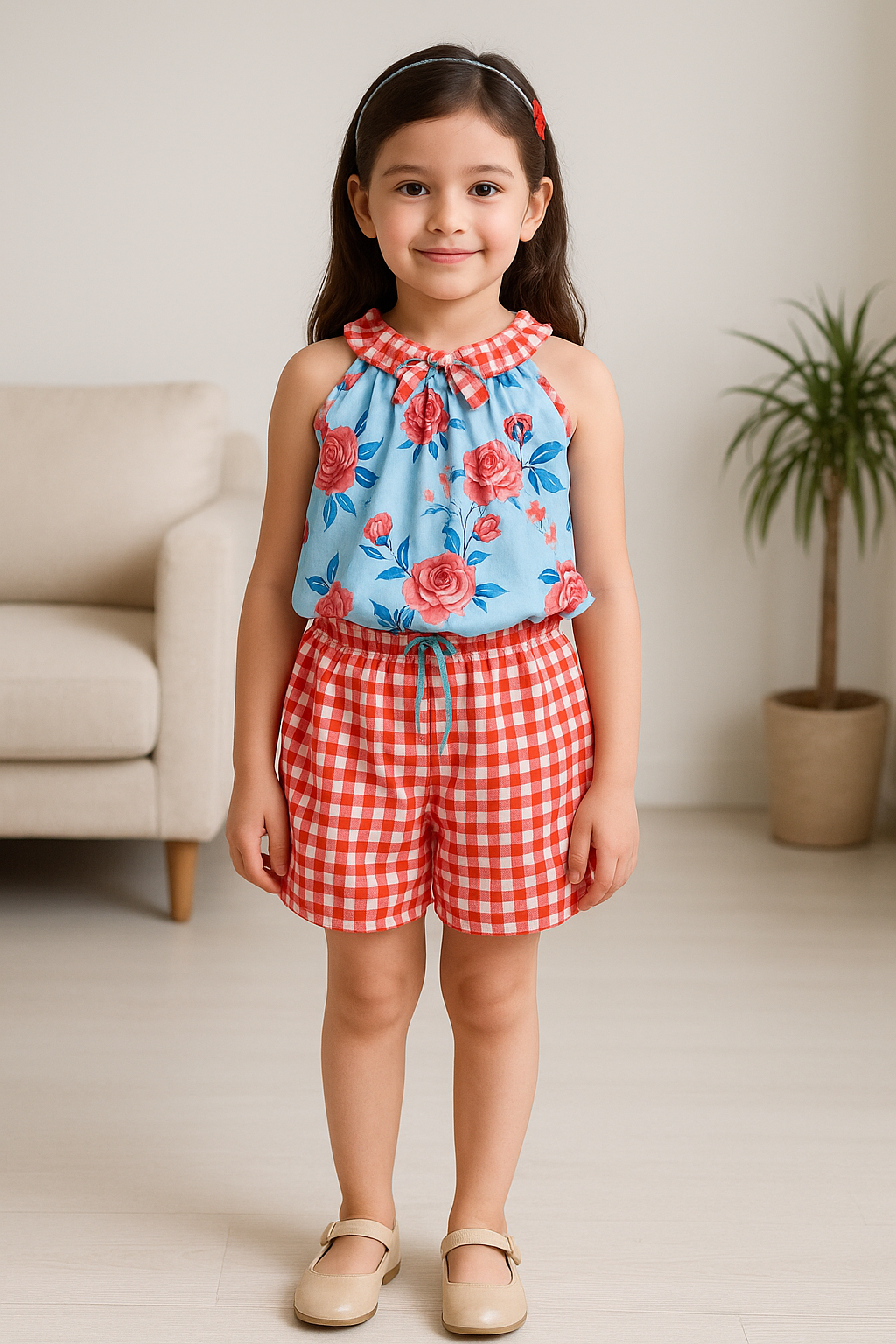Girls Stylish Halter Top & Shorts