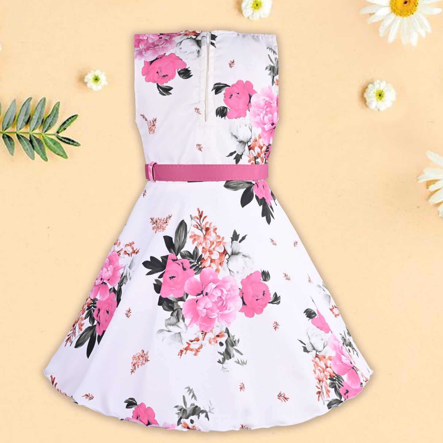 Girls Floral Printed Dress with jacket