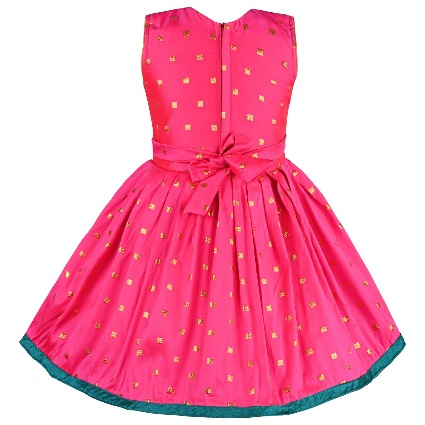 Girls Embroidered Silk Ethnic Dress